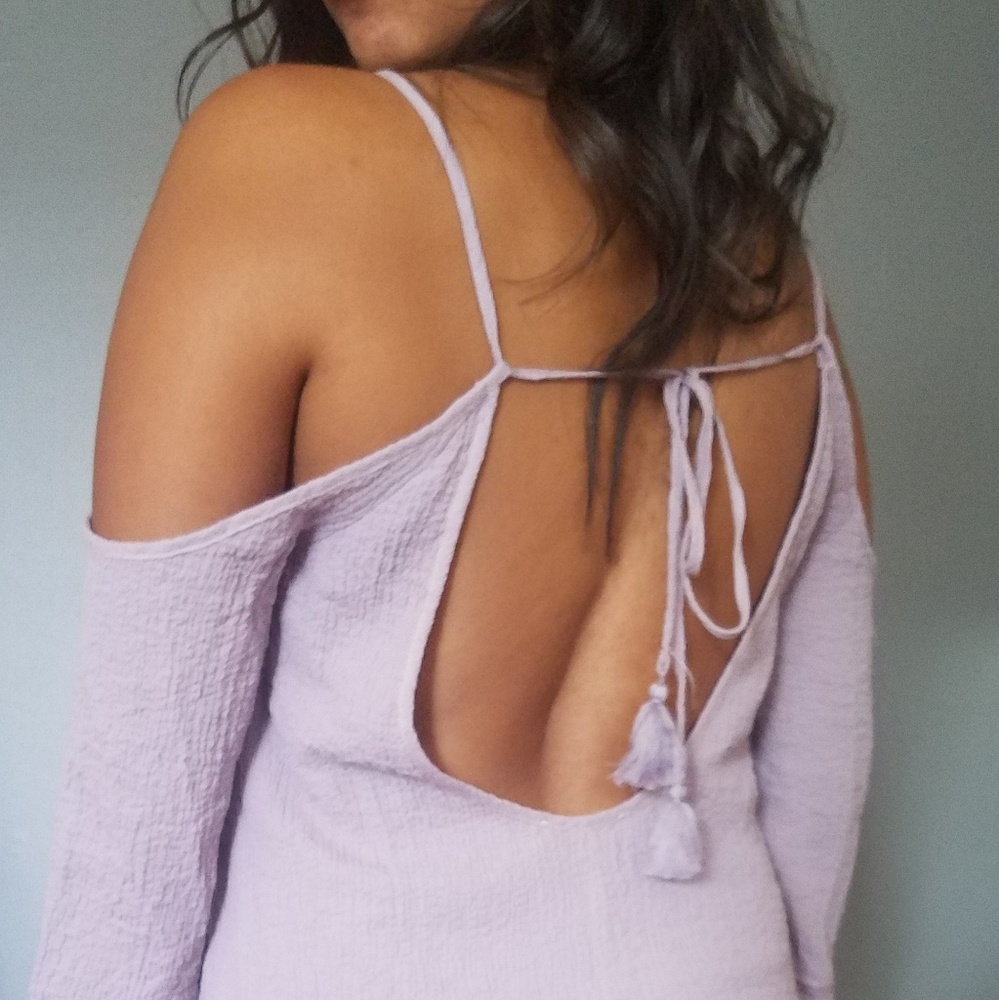 LAVENDER  BELL SLEEVE TUNIC DRESS - Picture 6 of 9